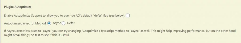 async javascript setting for autoptimize