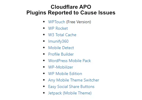 cloudflare apo plugins reported to cause issues