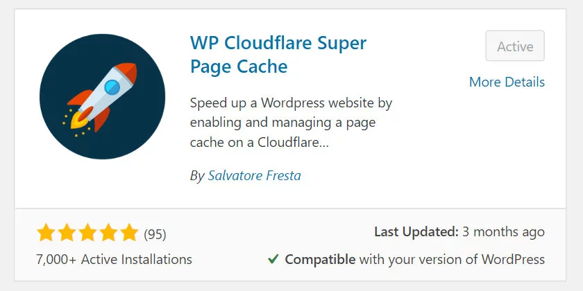wp cloudflare super page cache plugin install and activate